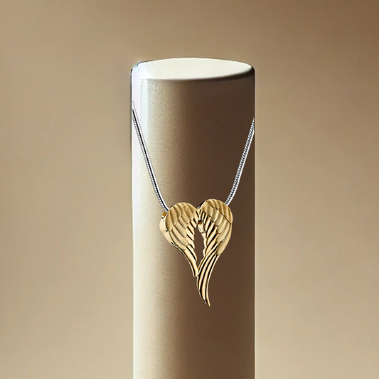 Angel Wings Ash Pendant - Gold | Memorial Jewellery