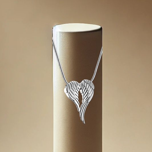 Angel Wings Ash Pendant - Silver | Memorial Jewellery