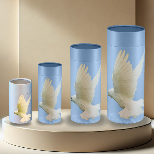 Ascending Dove Scattering Tube Urn