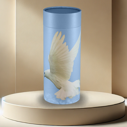 Ascending Dove Scattering Tube Urn
