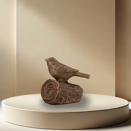Bird On Branch Urn - Bronze