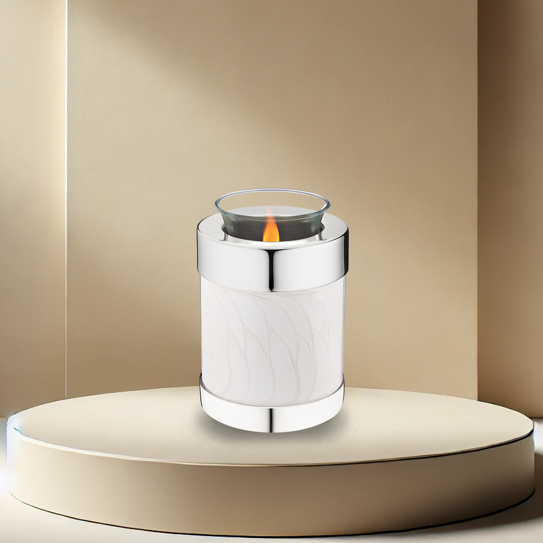 Blessings Pearl Silver Tealight Urn