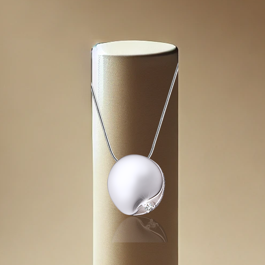 Circle Two Toned With Crystal Ash Pendant | Memorial Jewellery