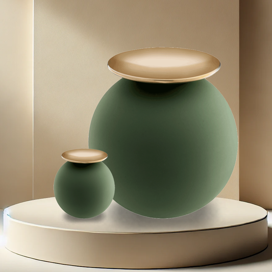 Crescent Sphere Urn - Sage Green