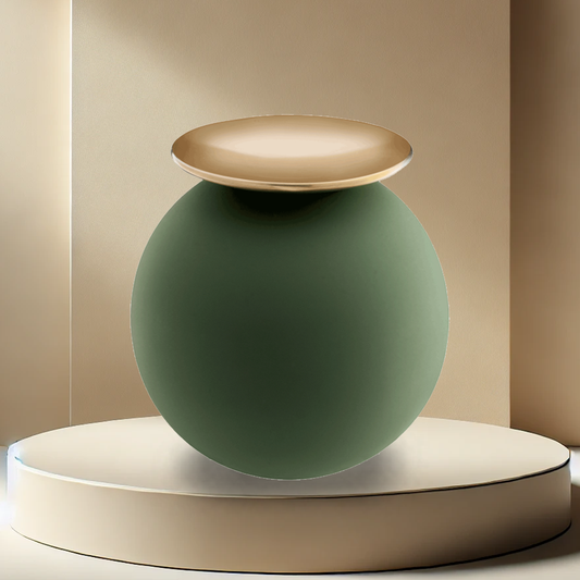 Crescent Sphere Urn - Sage Green