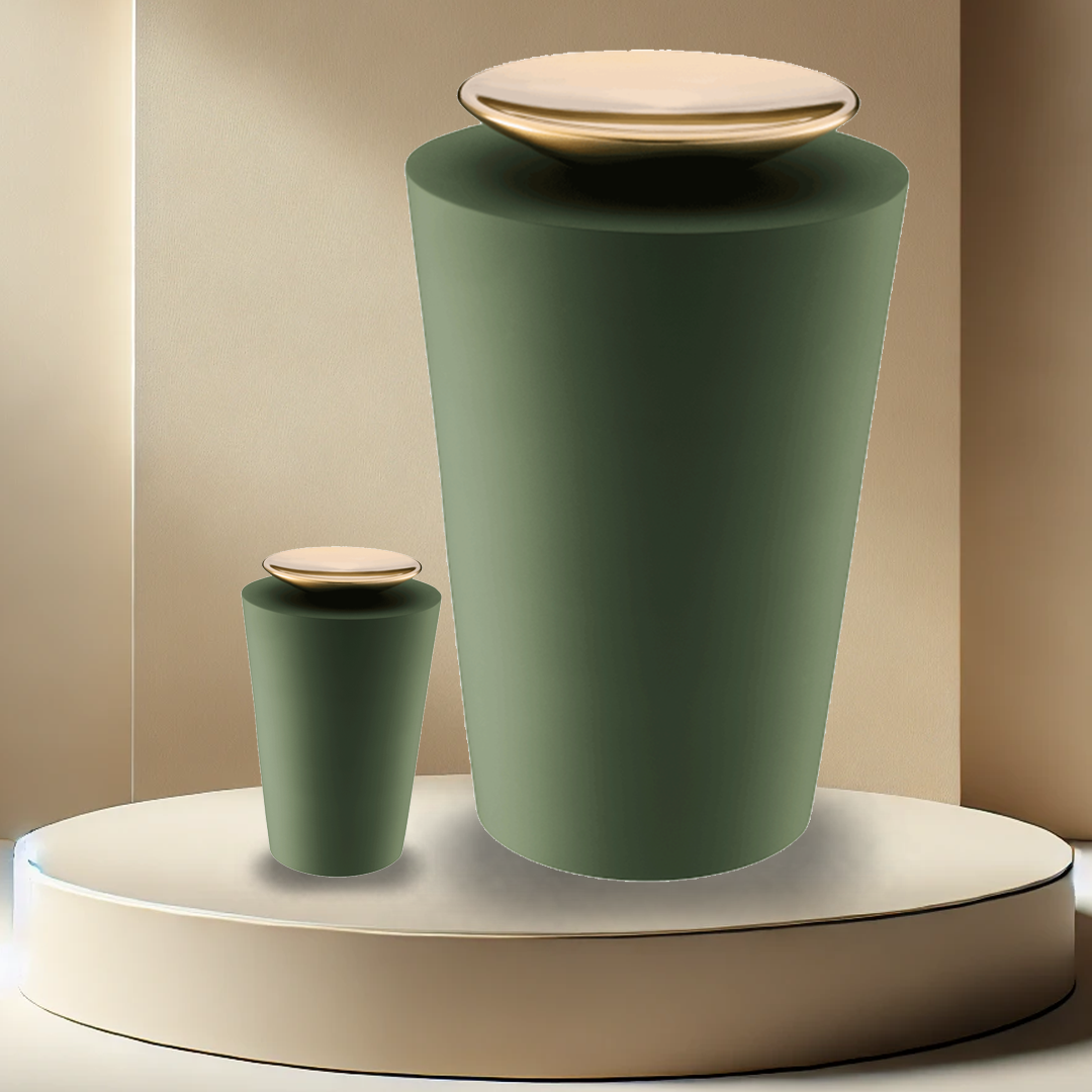 Crescent Tall Urn Sage Green Memorial Store