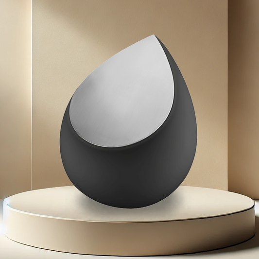 Drop Urn - Black/Brushed Pewter