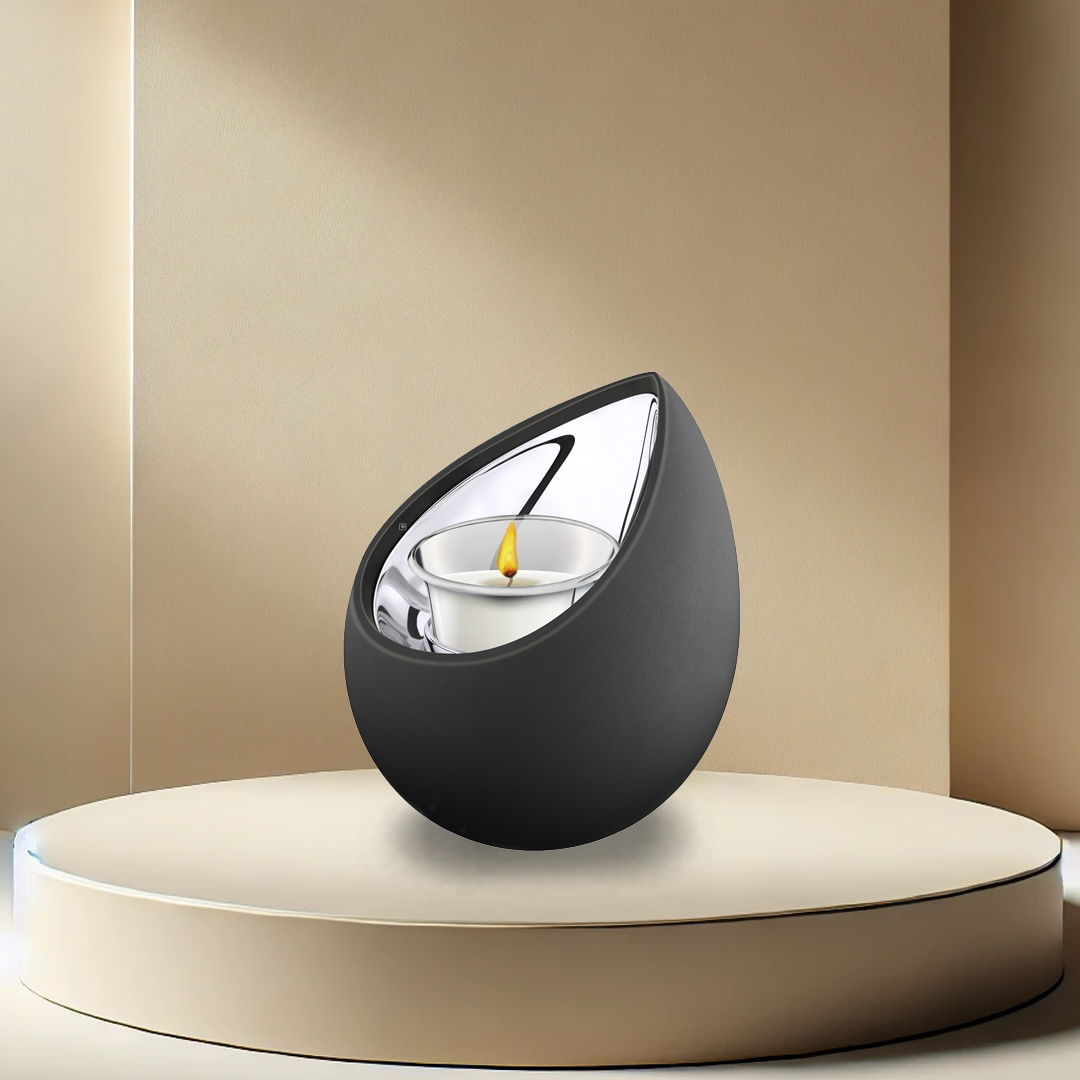 Drop Black Tealight Urn