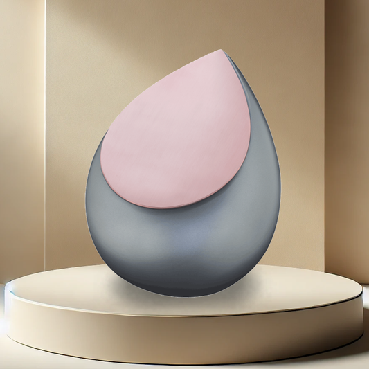 Drop Urn - French Grey/Brushed Rose Gold