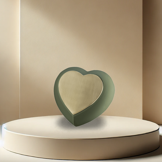 Drop Heart Urn - Sage Green