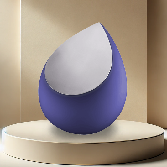 Drop Urn - Navy/Brushed Pewter