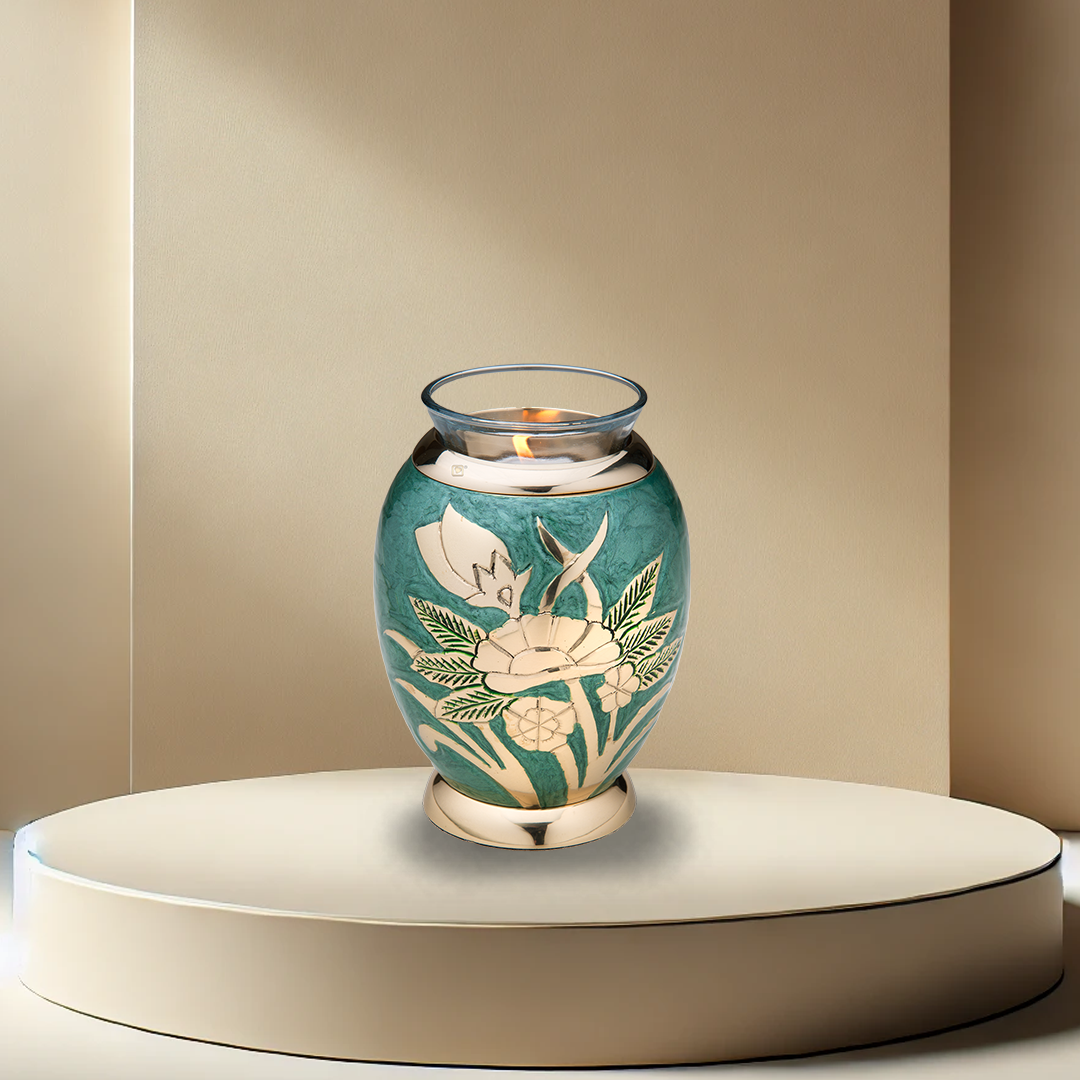 Emerald Rose Tealight Urn