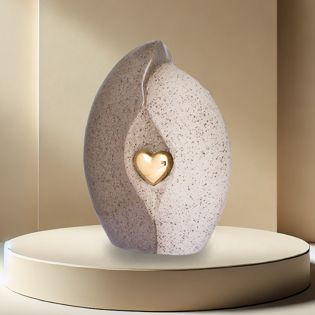 Encased Heart Urn - Fawn