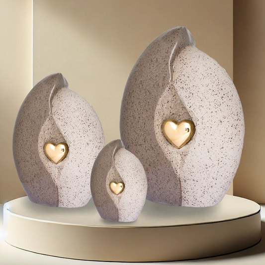 Encased Heart Urn - Fawn