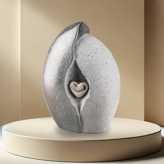 Encased Heart Urn - Grey