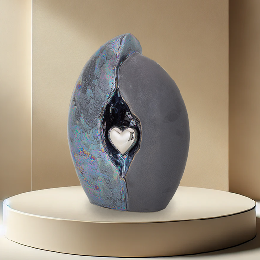 Encased Heart Urn - Midnight