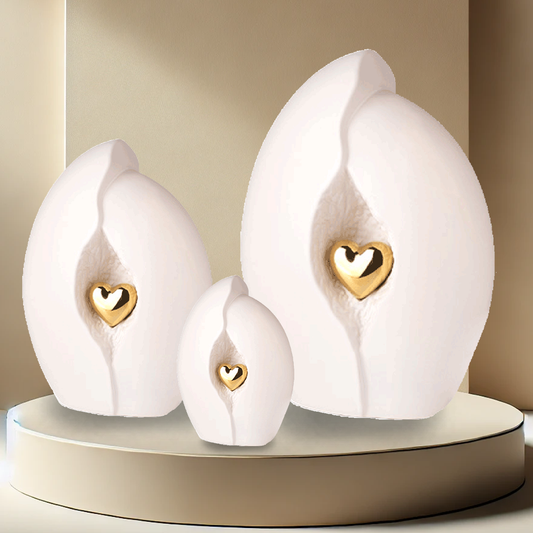 Encased Heart Urn - White