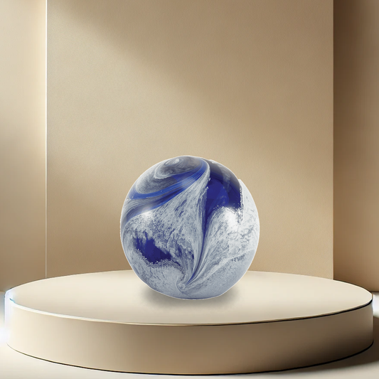 Glass Sphere Urn - Azure