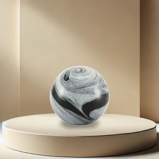 Glass Sphere Urn - Onyx