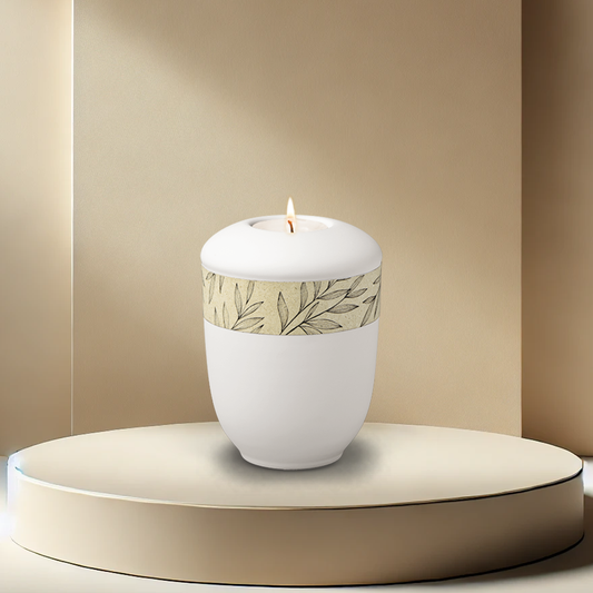 Grass Paper Ceramic Tealight Urn