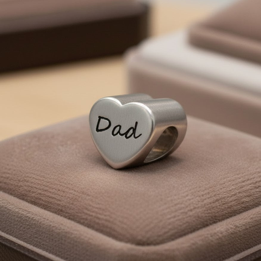 Heart 'Dad' Ash Bead | Memorial Jewellery