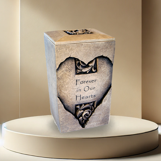 Heart Stone Urn - Forever In Our Hearts