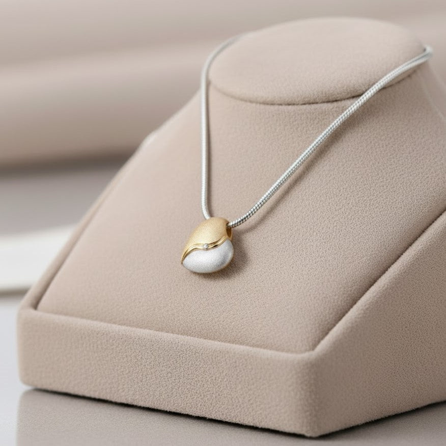 HeartFelt Ash Pendant - Silver/Gold | Memorial Jewellery