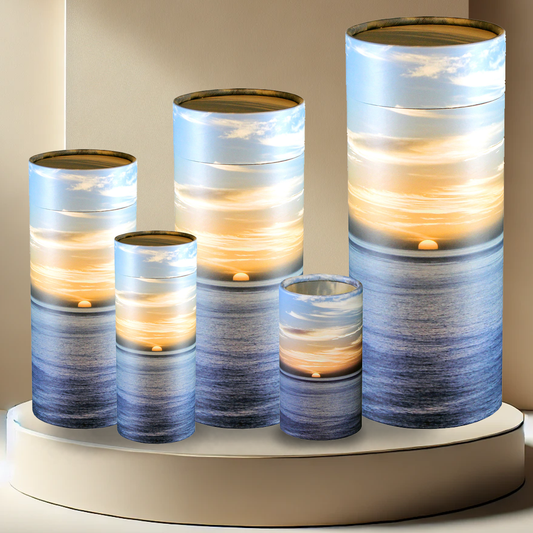 Ocean Sunset Scattering Tube Urn