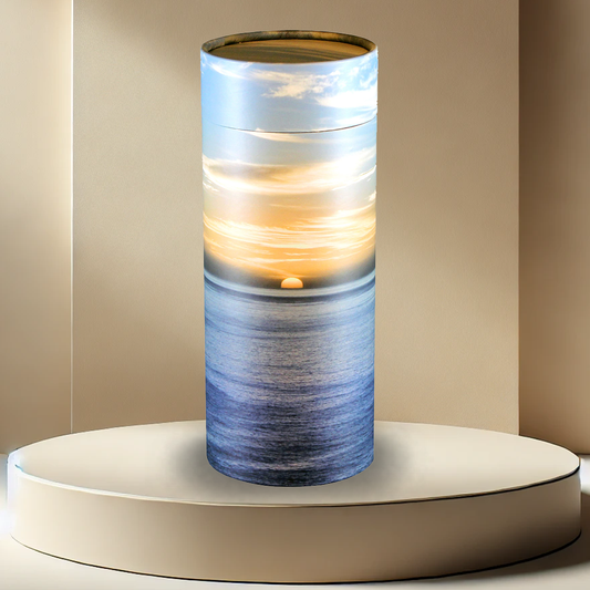 Ocean Sunset Scattering Tube Urn