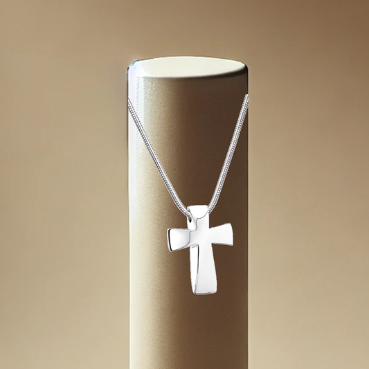 Plain Cross Silver Ash Pendant | Memorial Jewellery