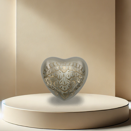 Platinum Engraved Heart Urn