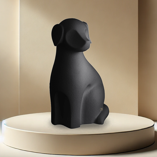 Porcelain Dog Urn - Black