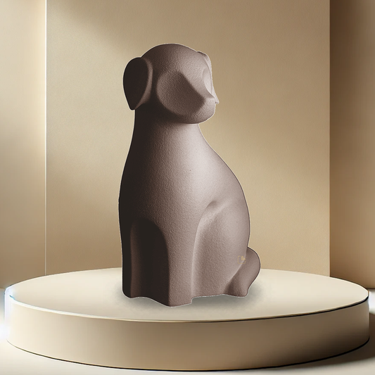 Porcelain Dog Urn - Brown