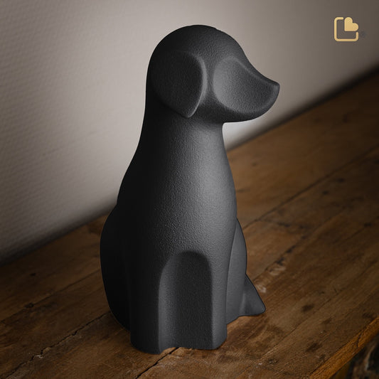 Porcelain Dog Urn - Black