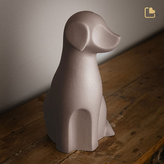 Porcelain Dog Urn - Brown