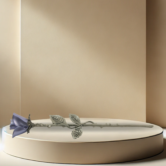 Rose Urn - Lavender with Pewter Stem