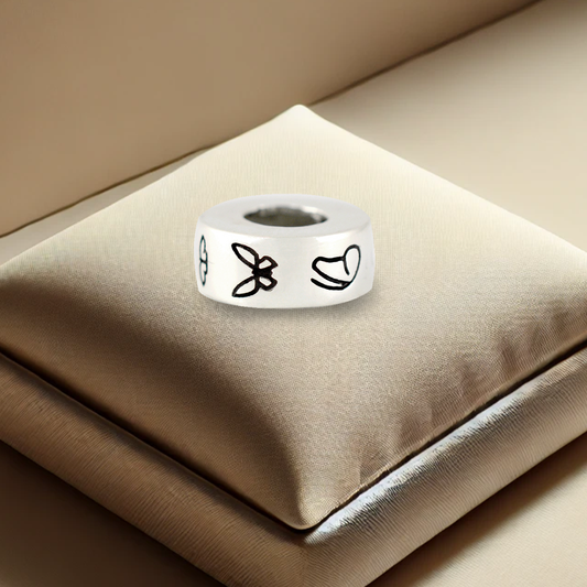 Round Butterfly Ash Bead | Memorial Jewellery