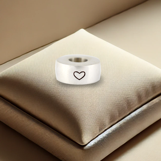Round Love Heart Ash Bead | Memorial Jewellery