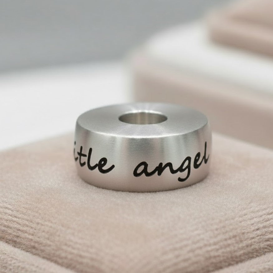 Round 'My Little Angel' Ash Bead | Memorial Jewellery