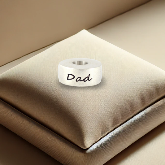 Round 'Dad' Ash Bead | Memorial Jewellery