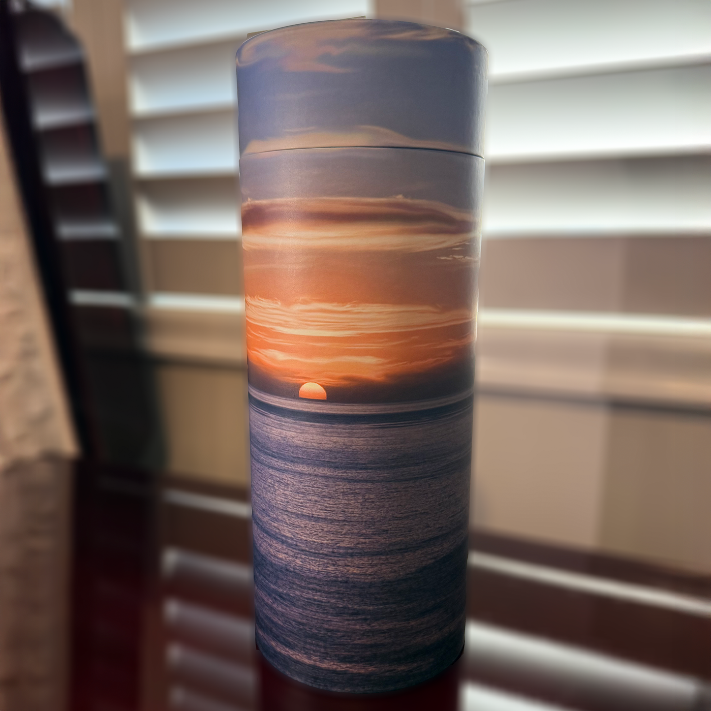 Ocean Sunset Scattering Tube Urn