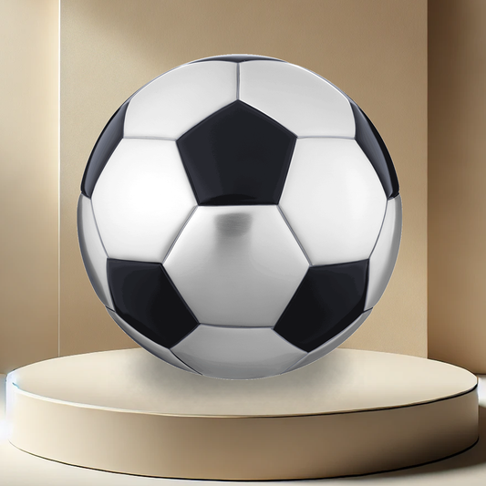 Soccer Ball Urn - Black and Pewter