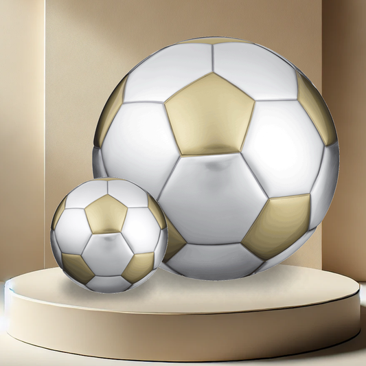 Soccer Ball Urn - Gold and Pewter
