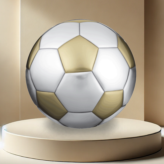 Soccer Ball Urn - Gold and Pewter