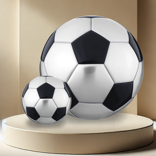 Soccer Ball Urn - Black and Pewter