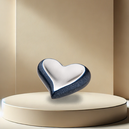 Speckled Indigo Heart Urn