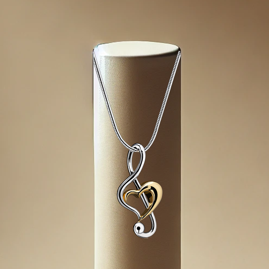 Treble Clef Heart Ash Pendant | Memorial Jewellery