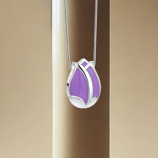 Tulip Ash Pendant - Pearl Purple | Memorial Jewellery