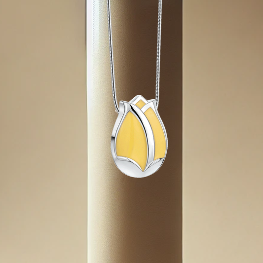 Tulip Ash Pendant - Pearl Yellow | Memorial Jewellery