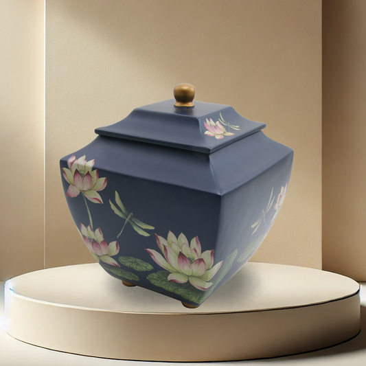 Waterlily Dragonflies Urn